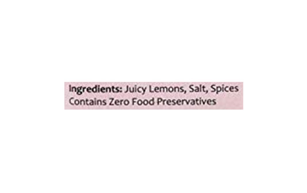 The Food Art Factory Spicy Lemon Pickle    Glass Jar  200 grams
